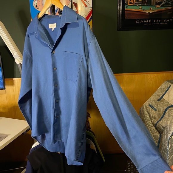 Yves Saint Laurent Deep Blue Collared Shirt mens XL - Picture 3 of 5